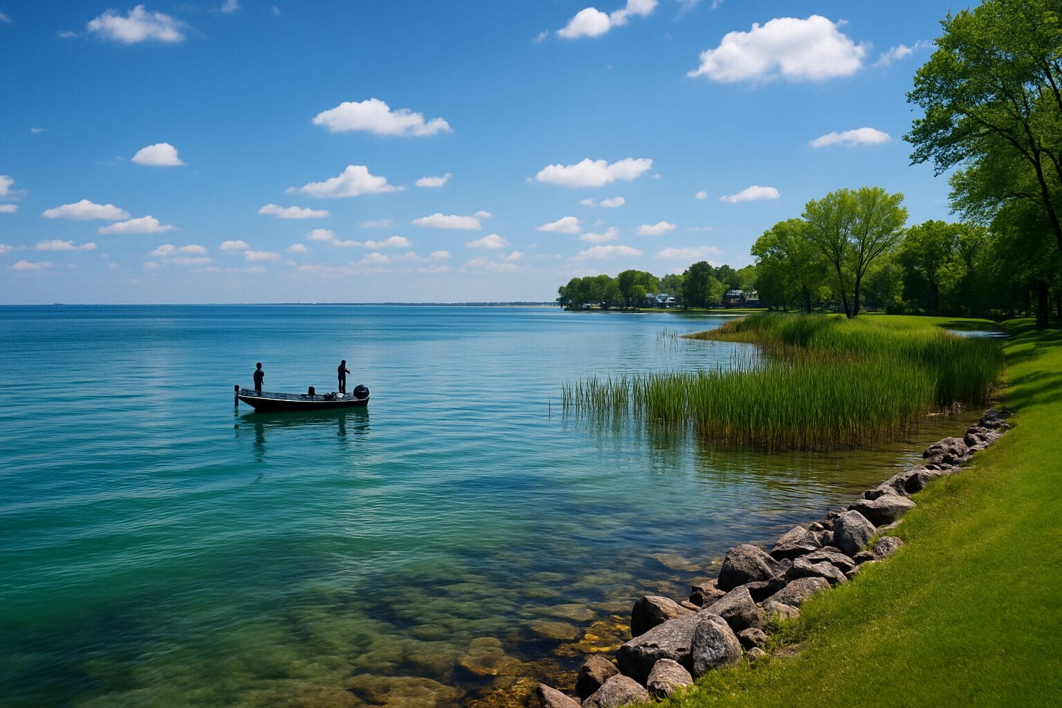 Lake St. Clair, Michigan bass fishing