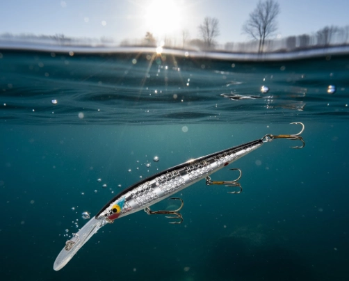 Smithwick Deep Suspending Rattlin’ Rogue holding depth in cold deep winter water