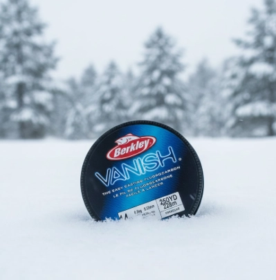 Winter fluorocarbon leader line spool for cold-water pike fishing
