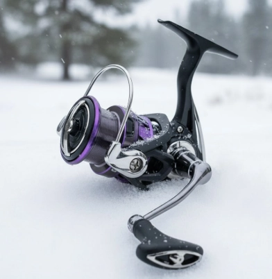 Daiwa Prorex X LT spinning reel for winter pike fishing — lightweight and freeze-resistant
