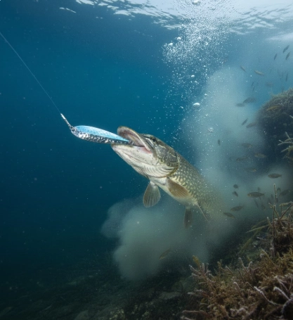 winter pike behavior — slow lure presentation in cold water