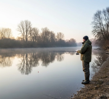Stable barometric pressure creating short, repeatable winter pike bite windows at dawn and dusk