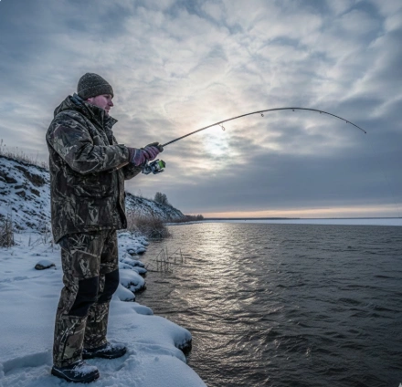Winter pike fishing from shore – patience, silence, and short strike windows in cold water