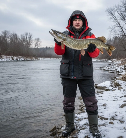 Winter pike fishing shore vs boat – the moment patience finally pays off