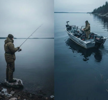 Winter pike fishing shore vs boat – choosing the right position in cold water