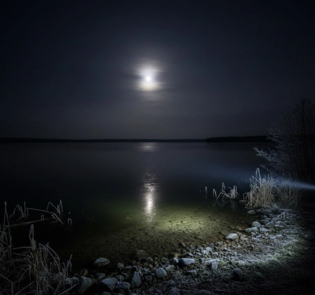 Winter night pike fishing transition zone – where big pike move in the dark cold water