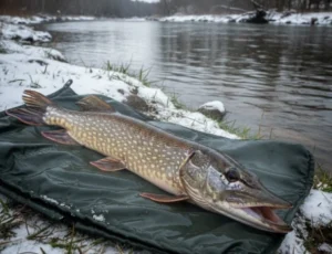 january pike fishing — big pike, cold water, small strike windows, proven tactic