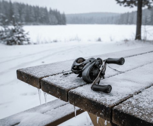 Abu Garcia Revo SX-L baitcasting reel for winter pike fishing