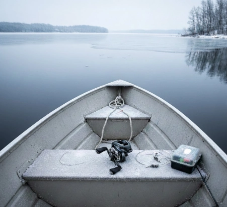 Winter pike fishing with a baitcasting reel in freezing conditions, real cold-weather test