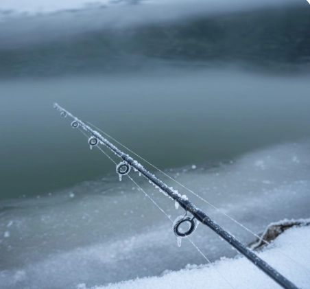 How to stop rod guide freezing in winter — icy spinning rod guides and frozen fishing line