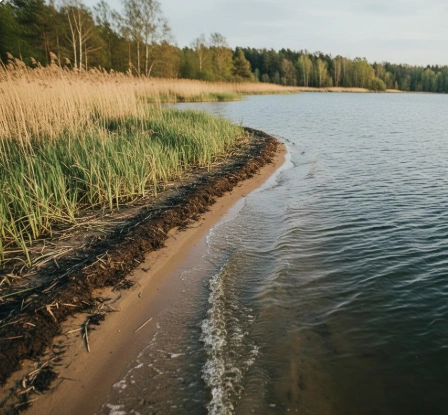 Spring pike fishing in muddy spring water – reed edge clarity seam where big pre-spawn pike position