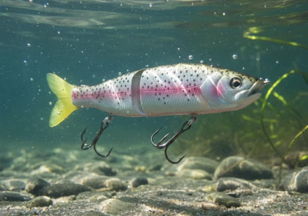 River2Sea S-Waver 120 glide bait for spring pike fishing in pre-spawn shallow water