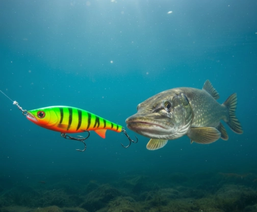 spring pike behavior following a lure in cold water before striking