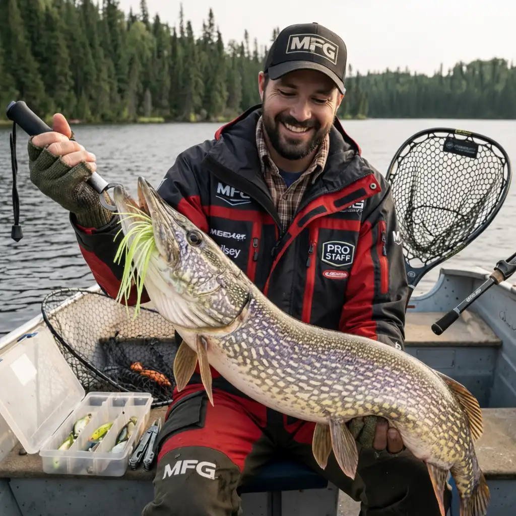 Strike King Red Eye Spinnerbait caught northern pike – spring pike spinnerbaits proven bladed lure triggering aggressive strikes