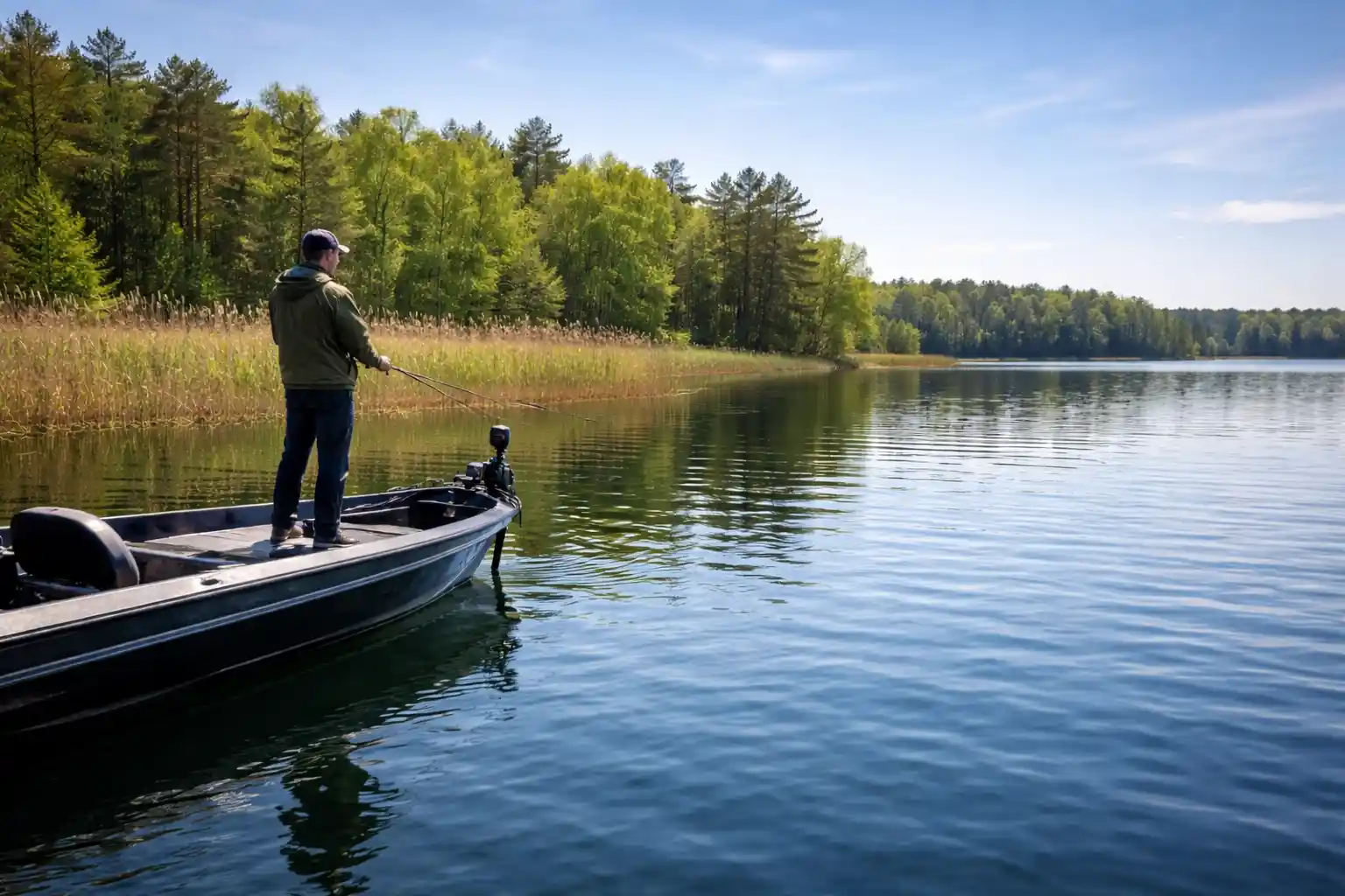 Post-spawn pike in spring holding outside spawning bays during 7–14 day recovery window