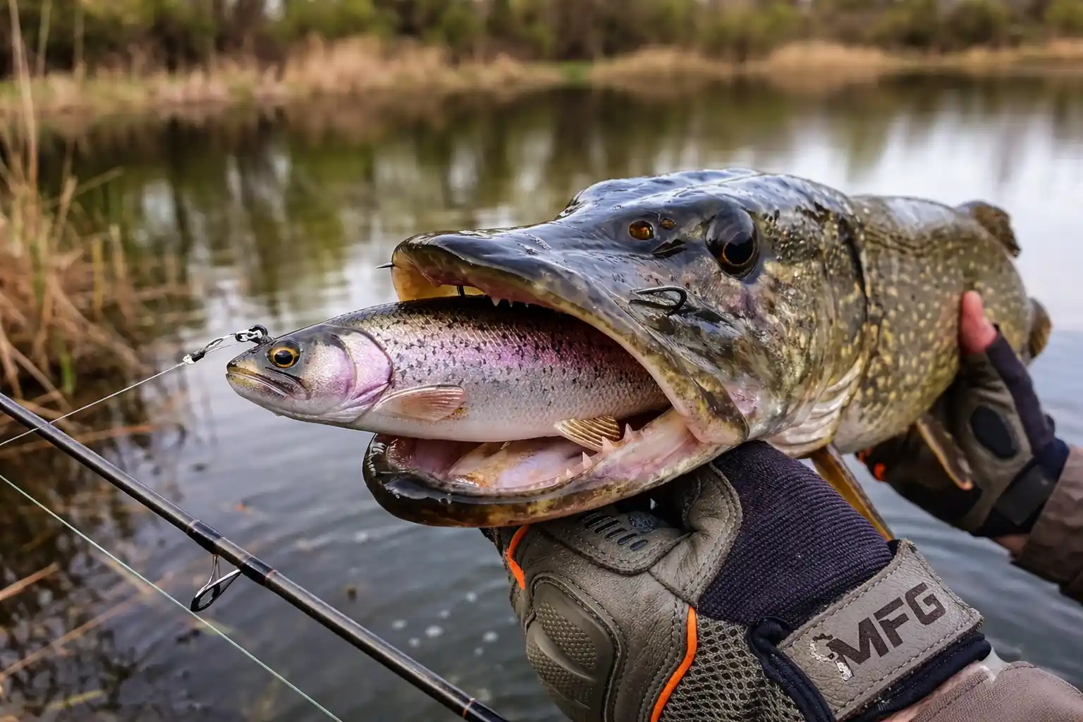 Spring Pike Swimbaits – Savage Gear 3D Pulse Tail Trout caught in a northern pike strike