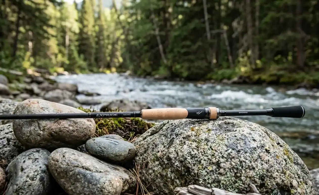 Shimano Expride spinning rod used for pike fishing sensitivity and precision control