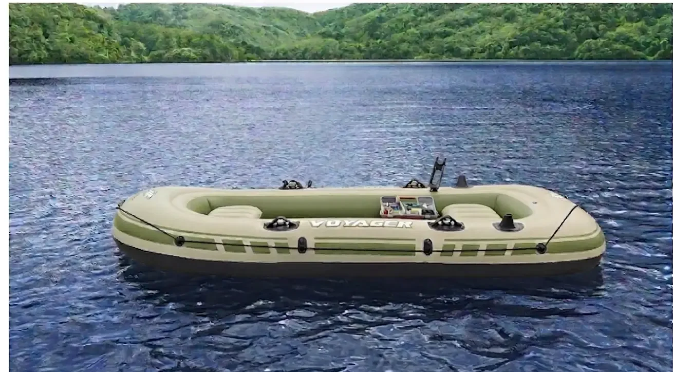 mfg testing inflatable fishing raft on water