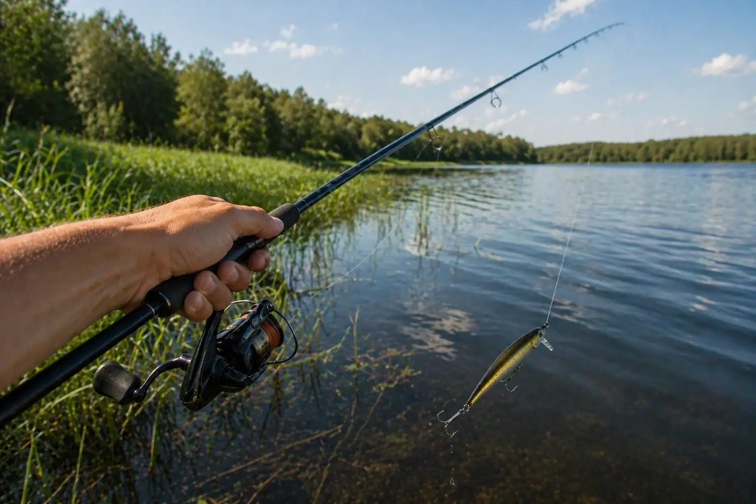 How to retrieve jerkbait for summer pike near weed edge with paused lure presentation
