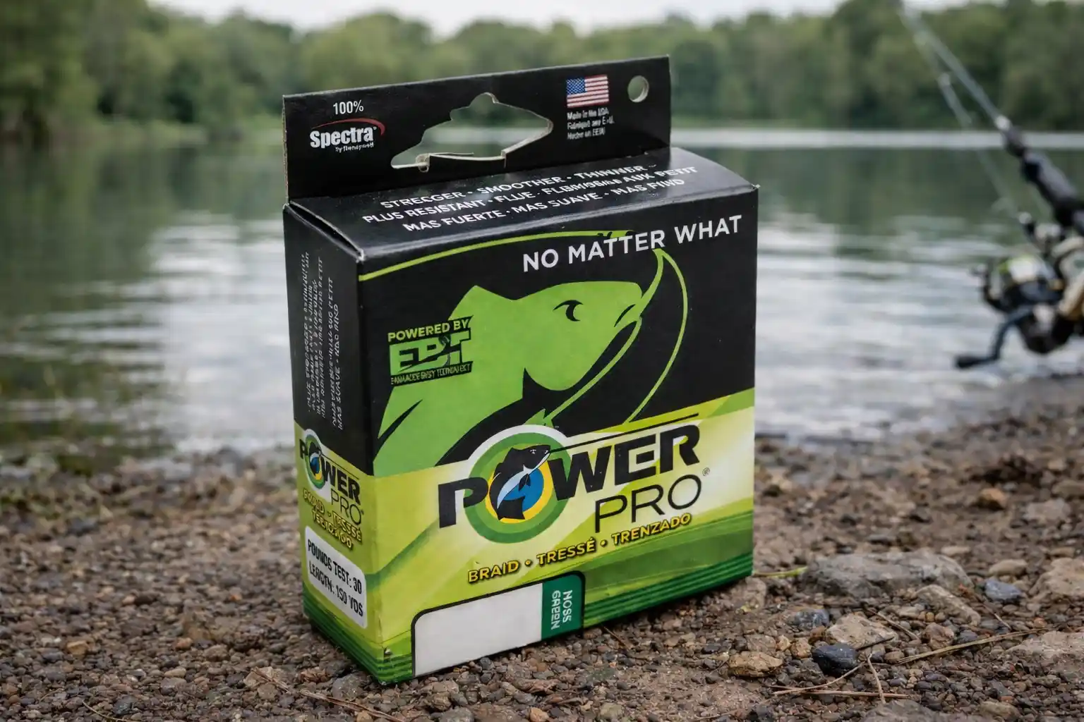 best pike fishing lines PowerPro braided fishing line box prepared for lake testing
