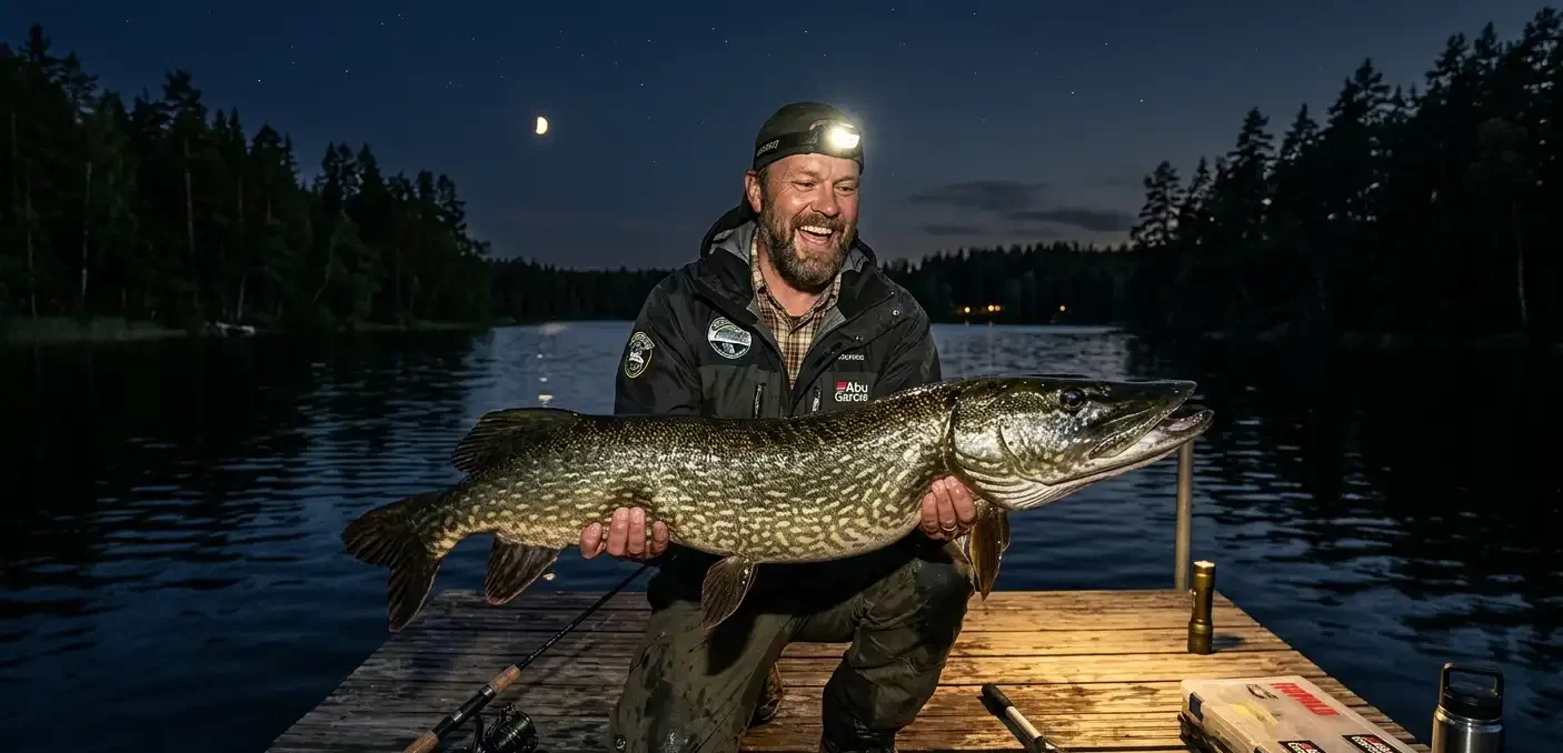 best night time to catch summer pike during heatwaves after sunset with trophy pike