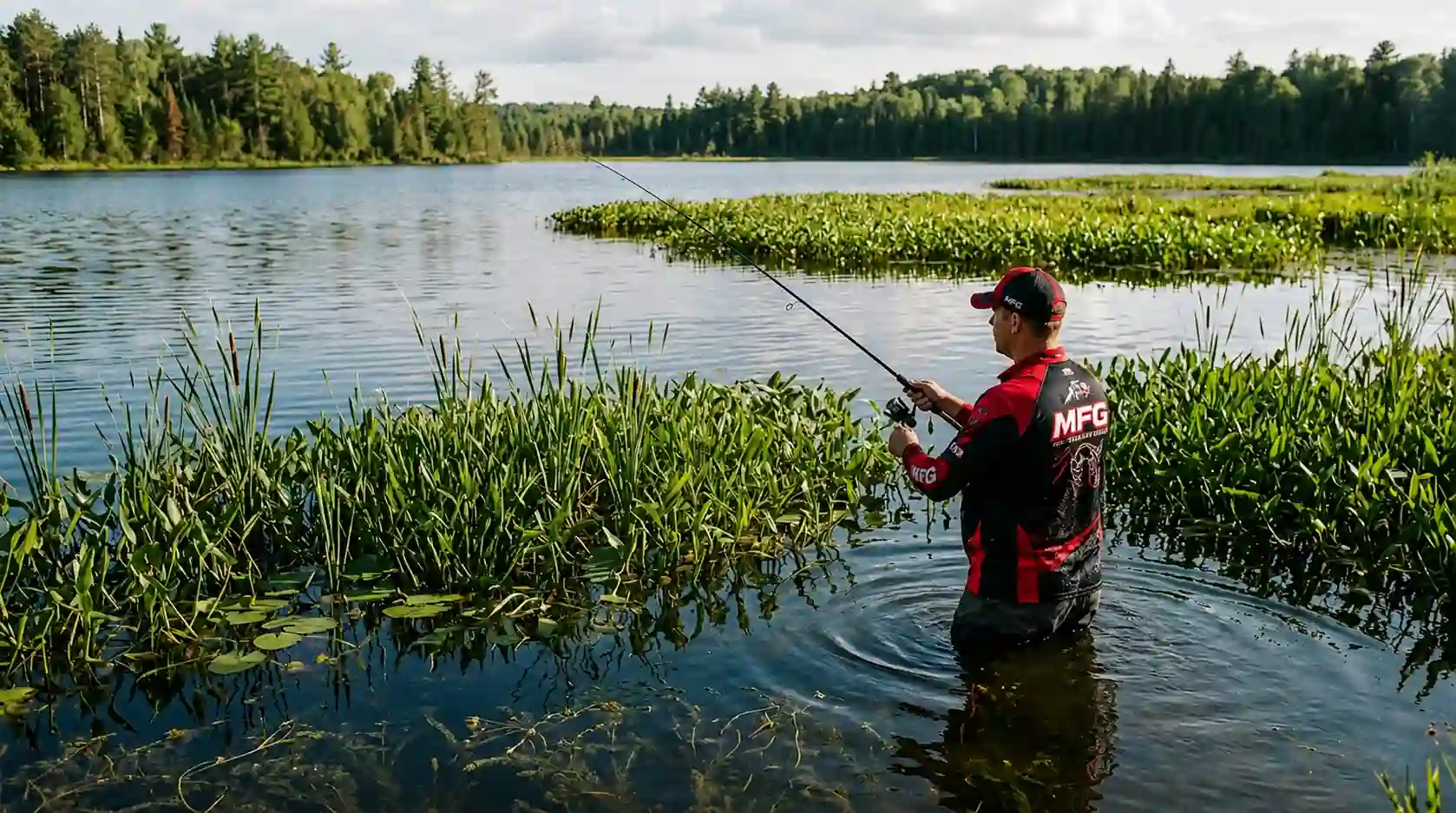 why pike are not biting in summer angler fishing shallow weed edge no activity