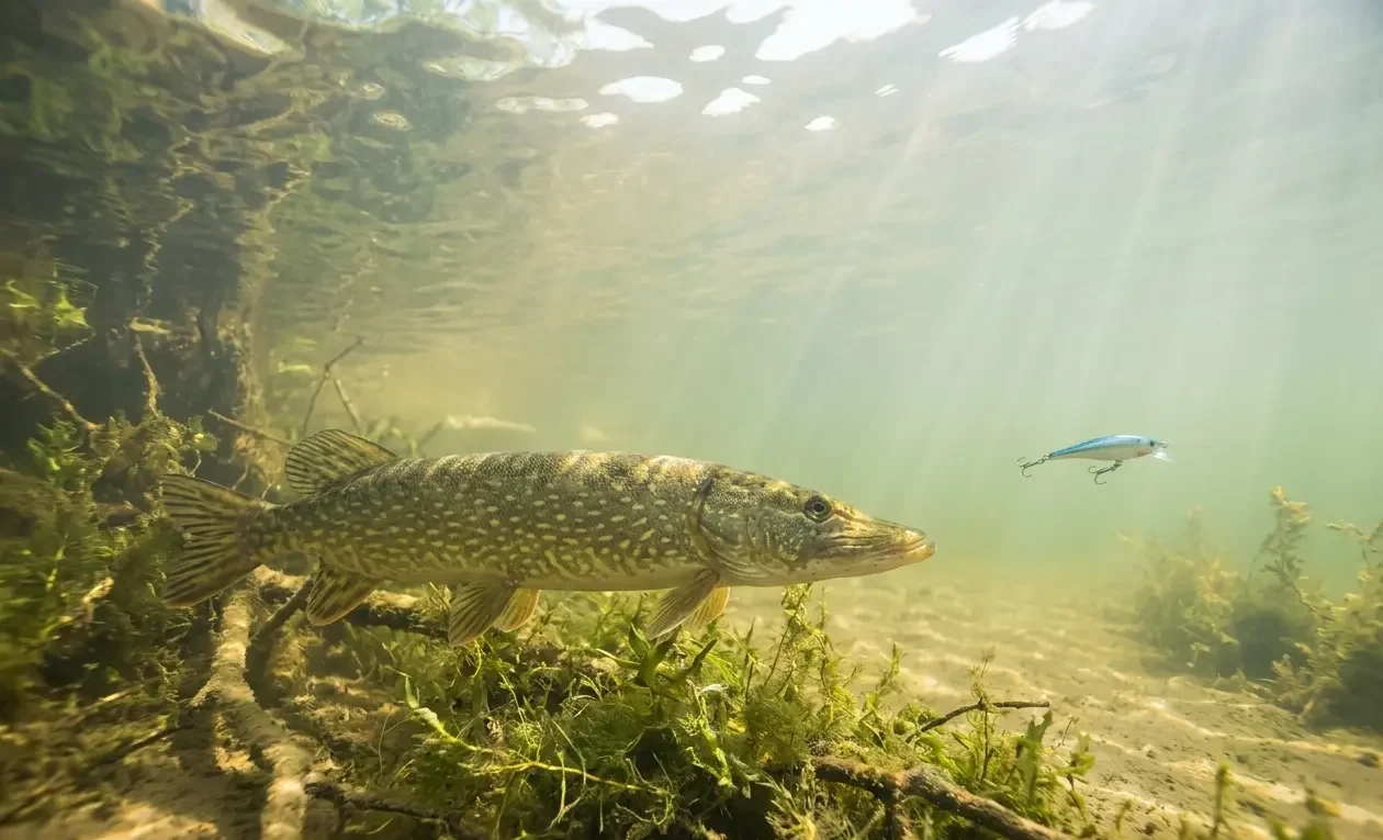 why pike are not biting in summer pike watching lure shallow water no strike behavior warm conditions
