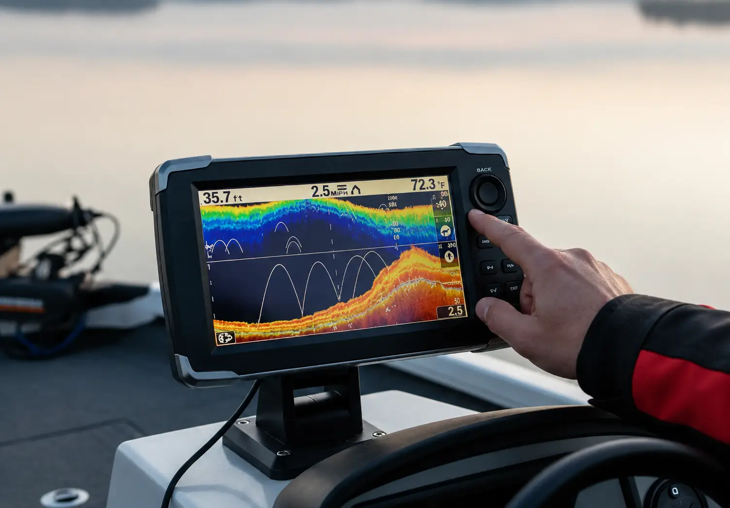 all about fish finders LUCKY Portable Wired Transducer Kayak Fish Finder Kit Portable Depth Finder LCD Display for Kayak Boat Ice Fishing : Electronics Use a float on the cable to mount the sonar inside the water C Deeper Smart Fishfinder Start