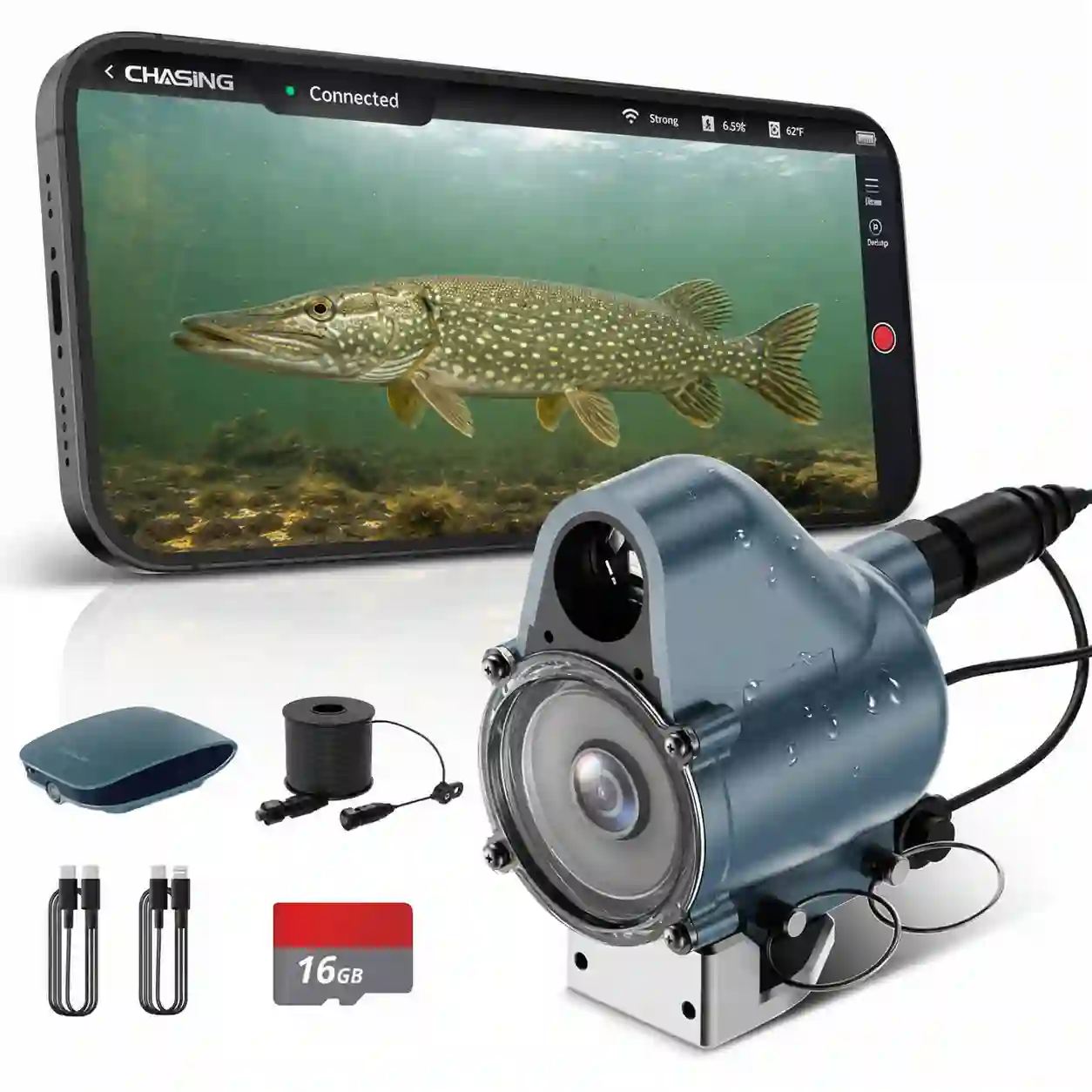 CHASING CanFish CF1 underwater fishing camera with phone app, AI fish alerts and 98-foot cable