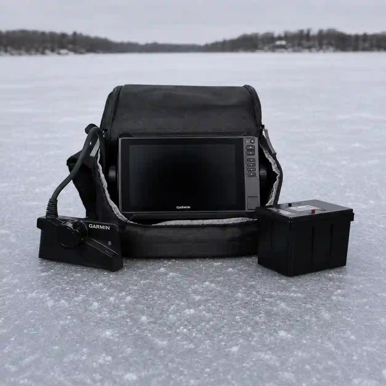 Garmin LiveScope Plus Ice Fishing Bundle with 9-inch touchscreen and forward-facing live sonar