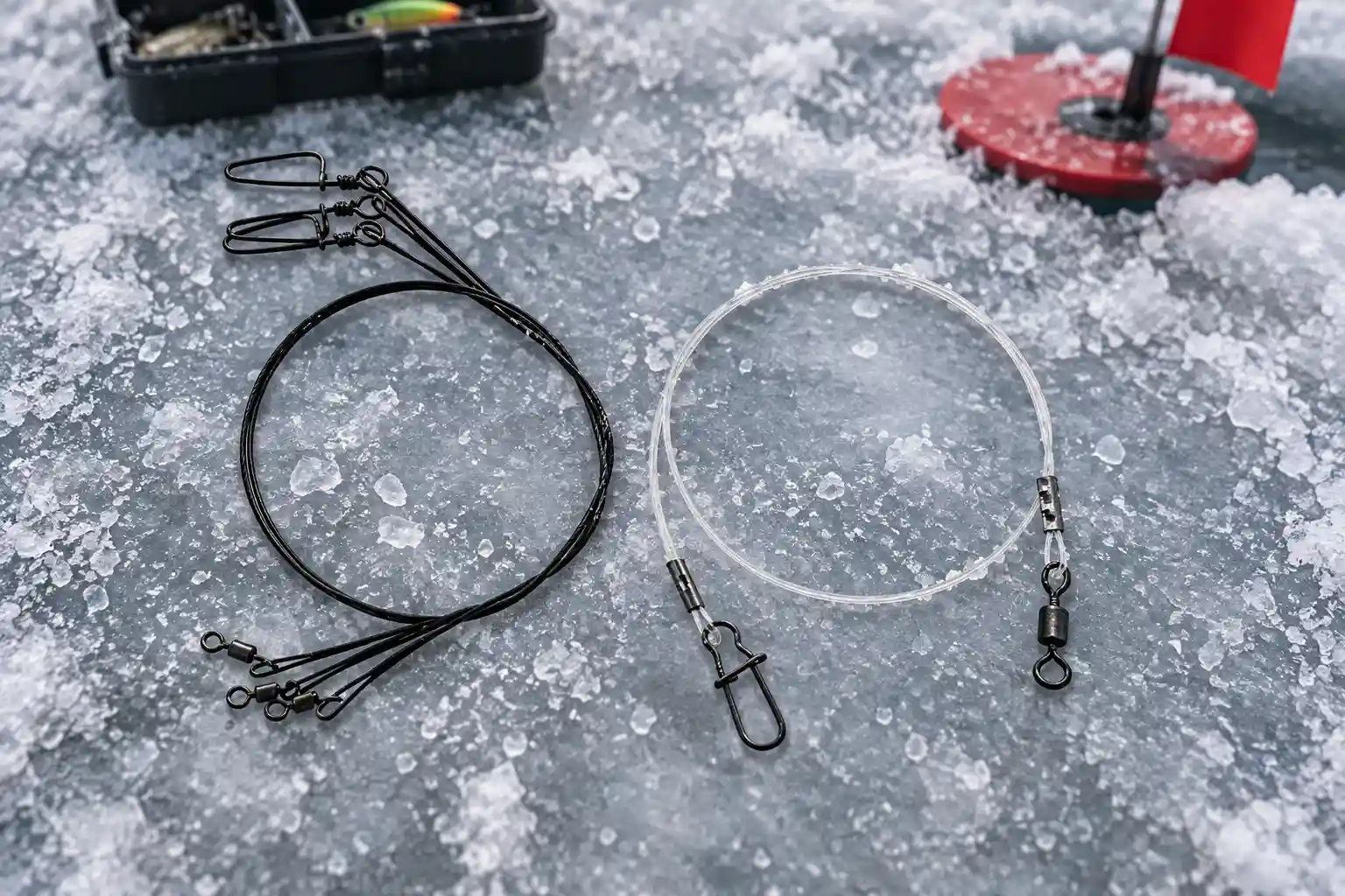 MFG wire and fluorocarbon leaders for pike tip-ups